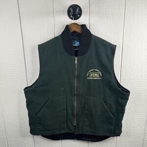 Vintage 90’s Spruce Green Quilt Lined Vest Size XL